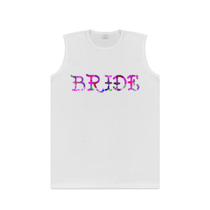 Color Swirl BRIDE Wedding Party Mens Tank Top