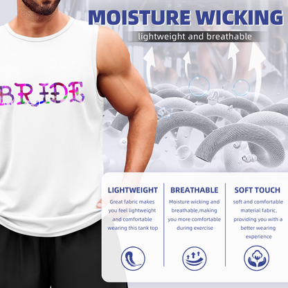 Color Swirl BRIDE Wedding Party Mens Tank Top