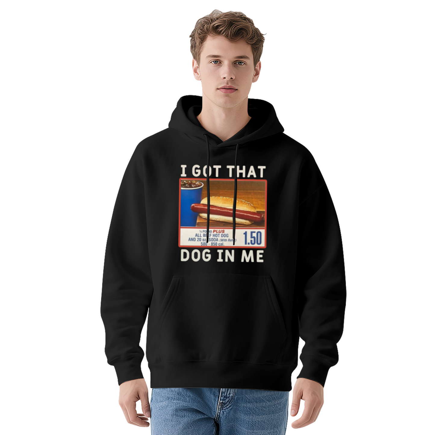 Viral Hot Dog Meme I Got That Dog In Me Hoodie, Soft Funny Foodie Pullover