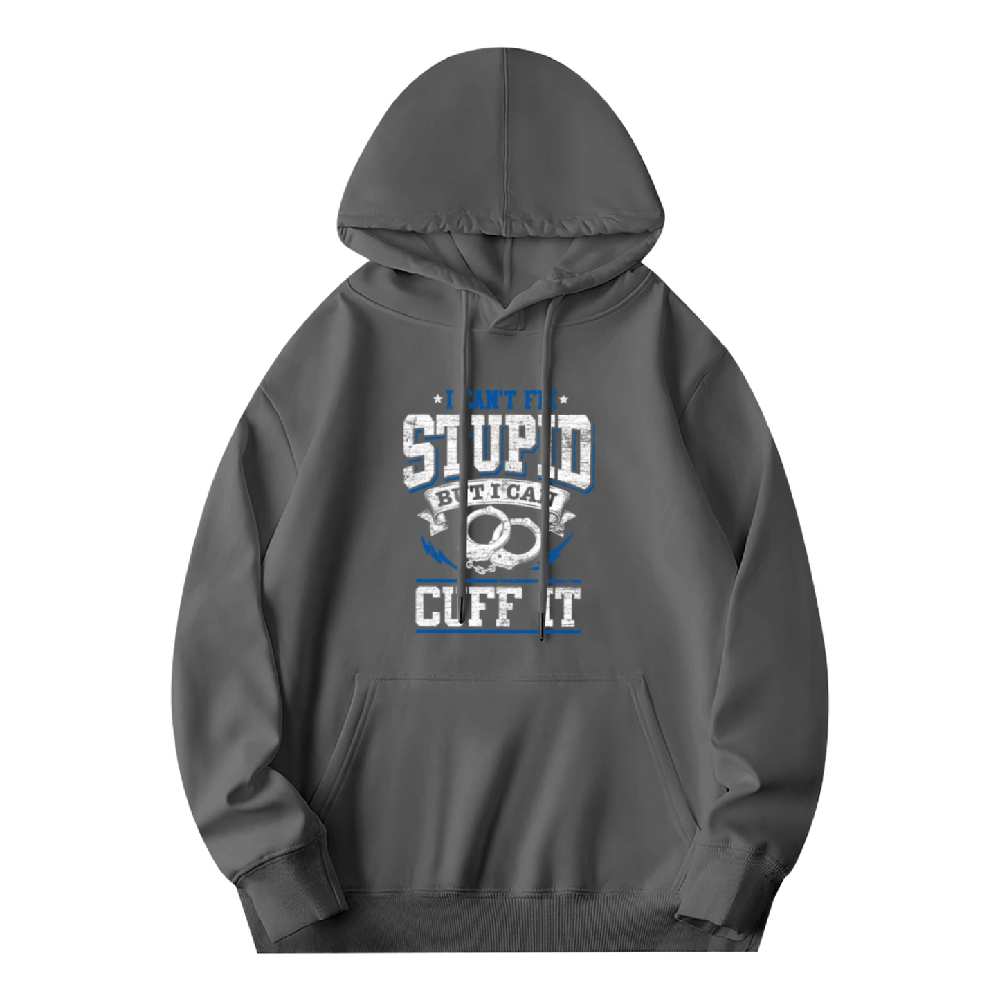 Police Handcuff Cuff It Graphic Gray Hoodie, Men Relax Comfort Hooded Top