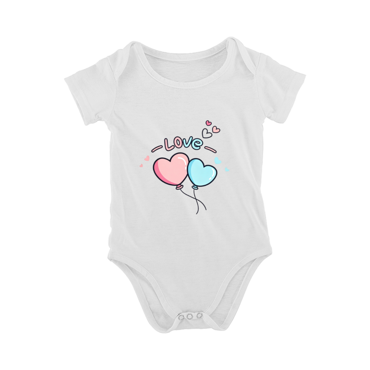 Pastel Love Heart Balloon Soft Newborn Daily Romper