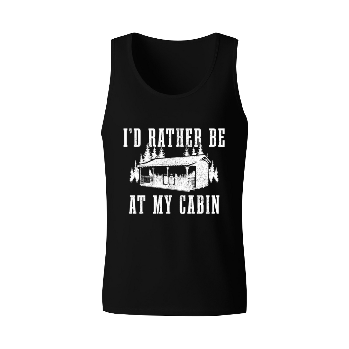 I¡¯d Rather Be At My Cabin Vintage Forest Cabin Men¡¯s Tank
