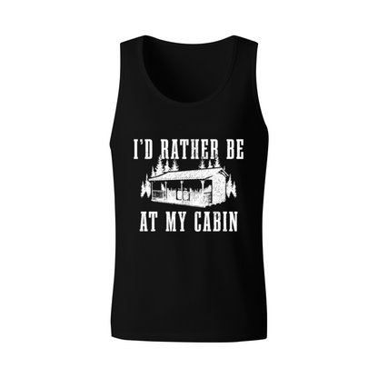 I¡¯d Rather Be At My Cabin Vintage Forest Cabin Men¡¯s Tank