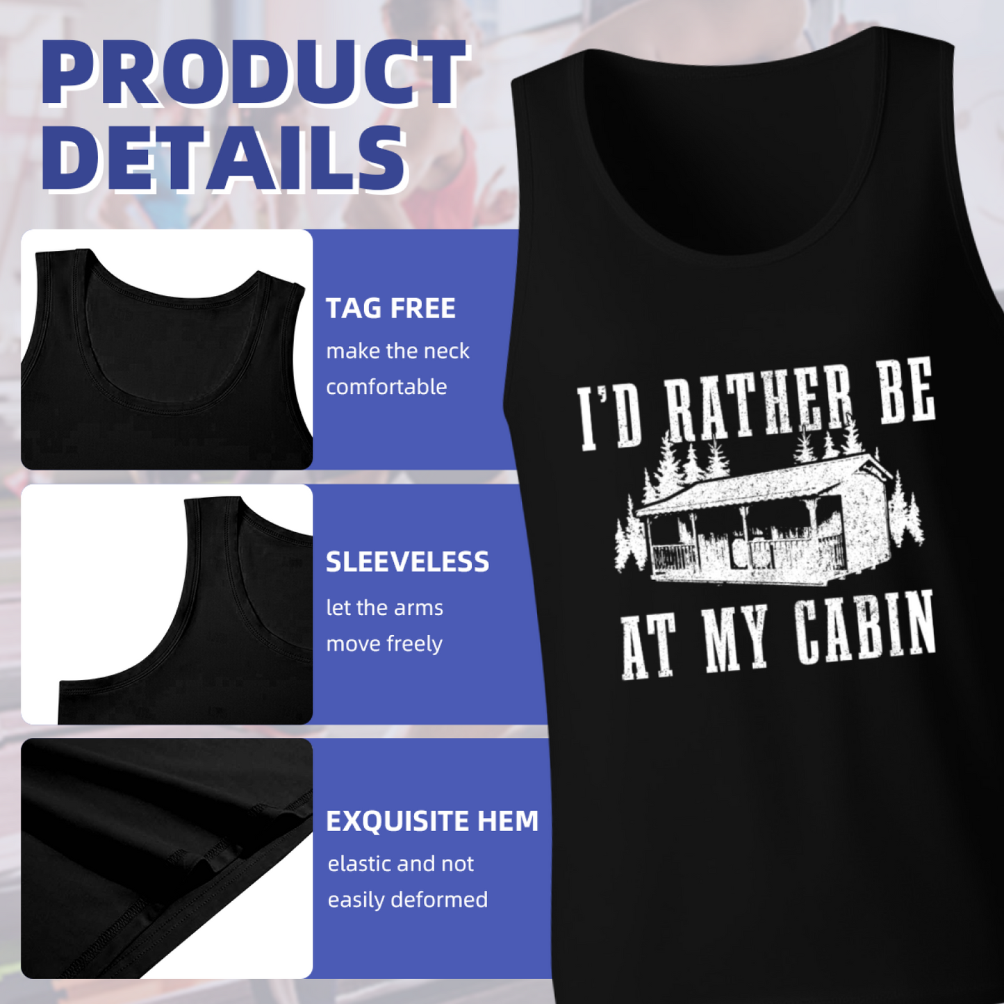 I¡¯d Rather Be At My Cabin Vintage Forest Cabin Men¡¯s Tank