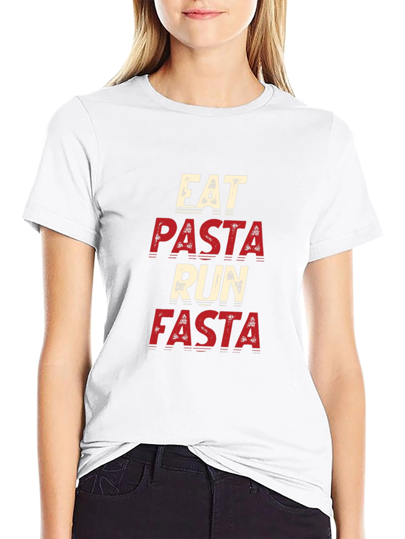 Eat Pasta Run Fasta Black T-Shirt