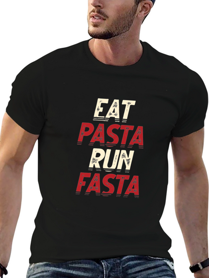 Eat Pasta Run Fasta Black T-Shirt