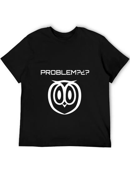 Problem Owl Graphic T-Shirt - Black Cotton Tee