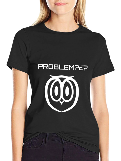 Problem Owl Graphic T-Shirt - Black Cotton Tee
