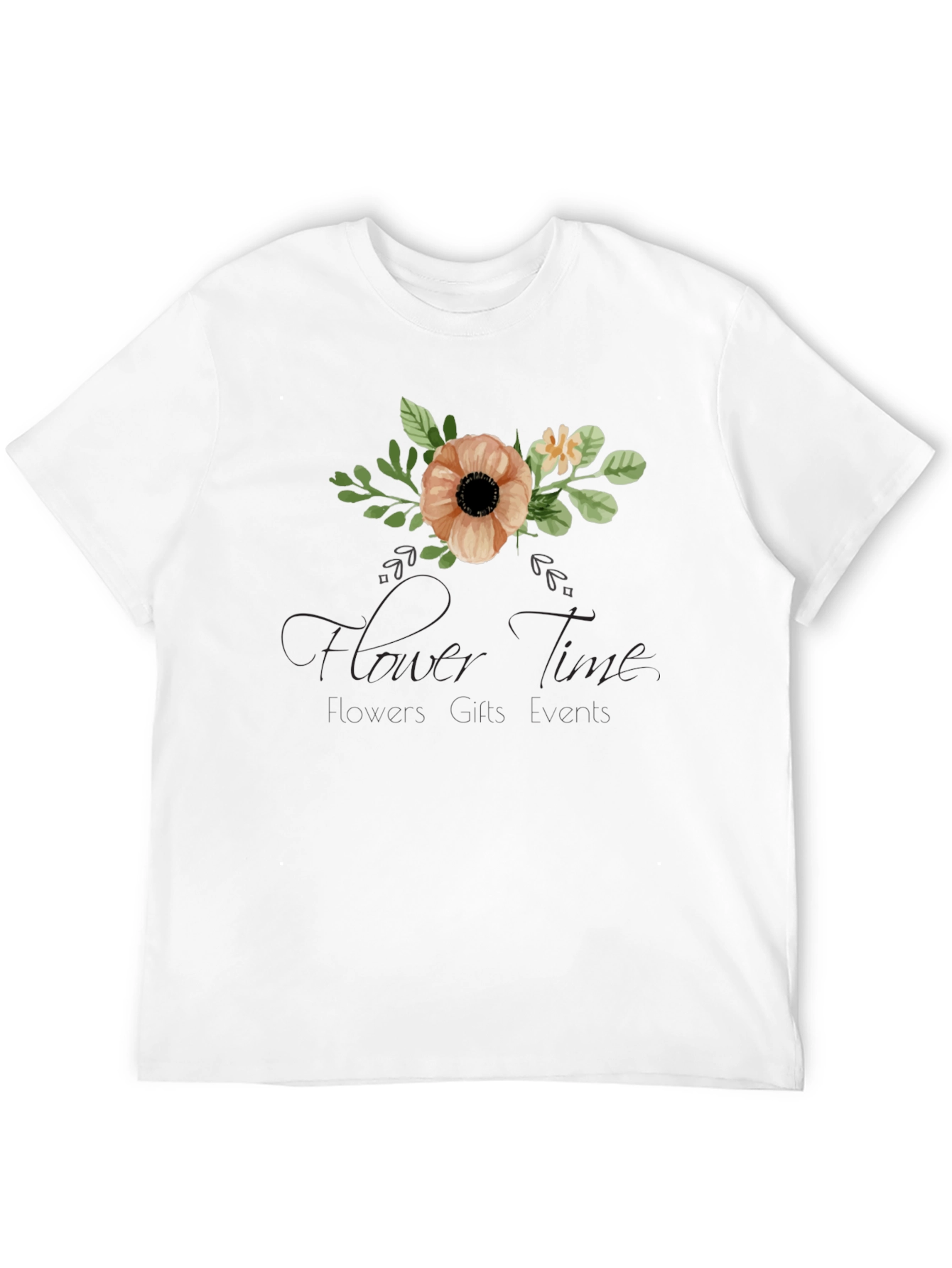 Floral Time Black Graphic T-Shirt