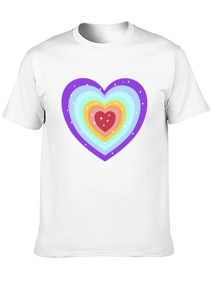 Rainbow Heart Graphic Tee - Soft & Stylish