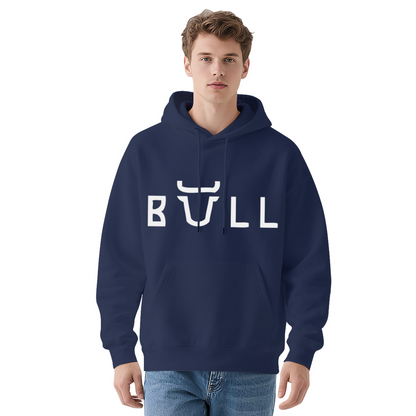 Minimal Bull Horn Letter Men Hoodie, Warm Relax Top