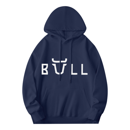 Minimal Bull Horn Letter Men Hoodie, Warm Relax Top