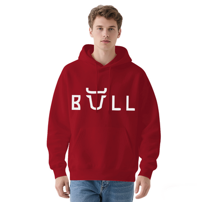 Minimal Bull Horn Letter Men Hoodie, Warm Relax Top
