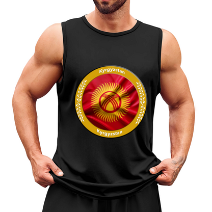 Kyrgyzstan National Flag Emblem Patriotic Mens Vest