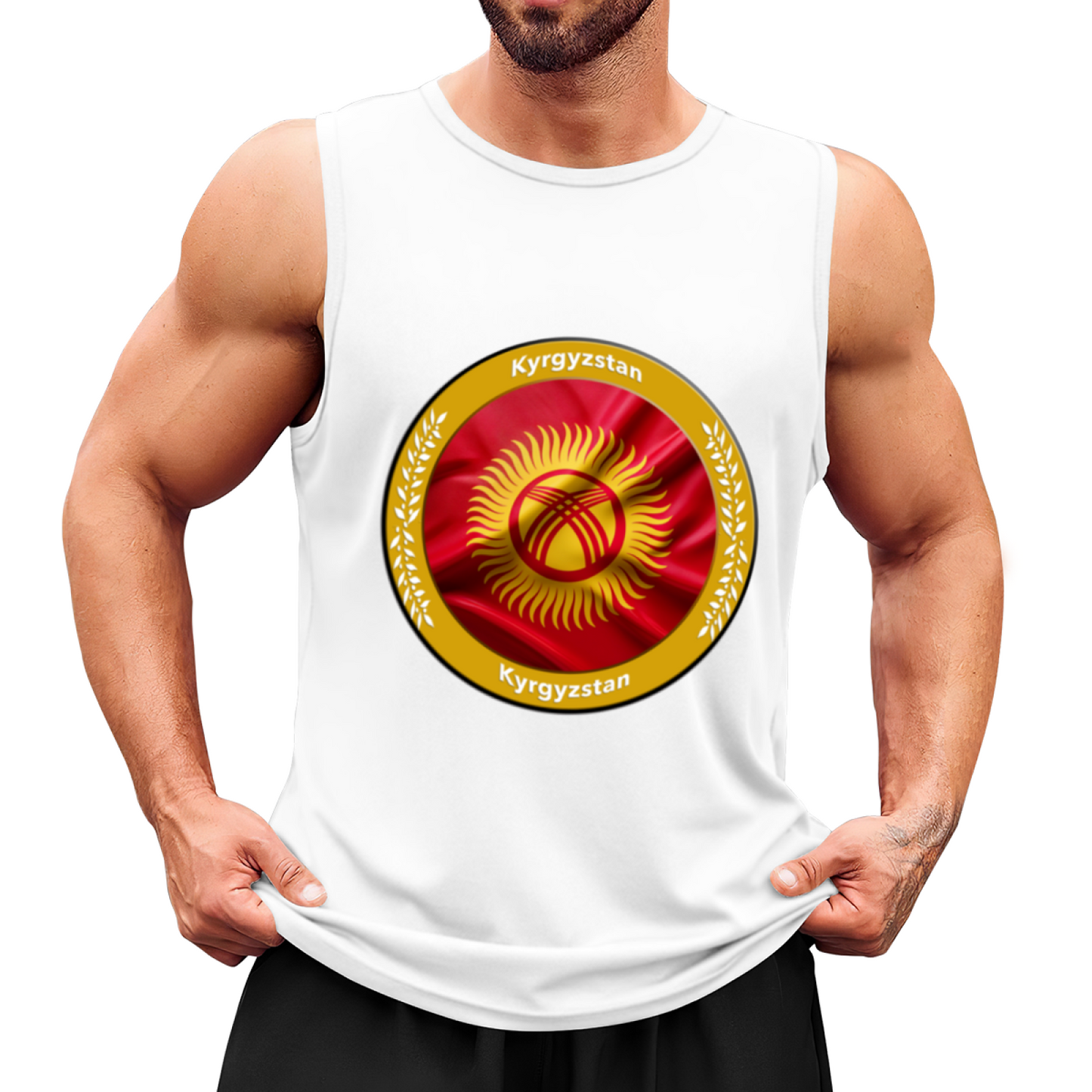 Kyrgyzstan National Flag Emblem Patriotic Mens Vest