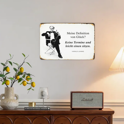 Harald Juhnke Happy Life German Quote Tin Art