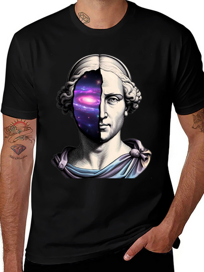 Galaxy Bust T-Shirt - Cosmic Artistic Tee