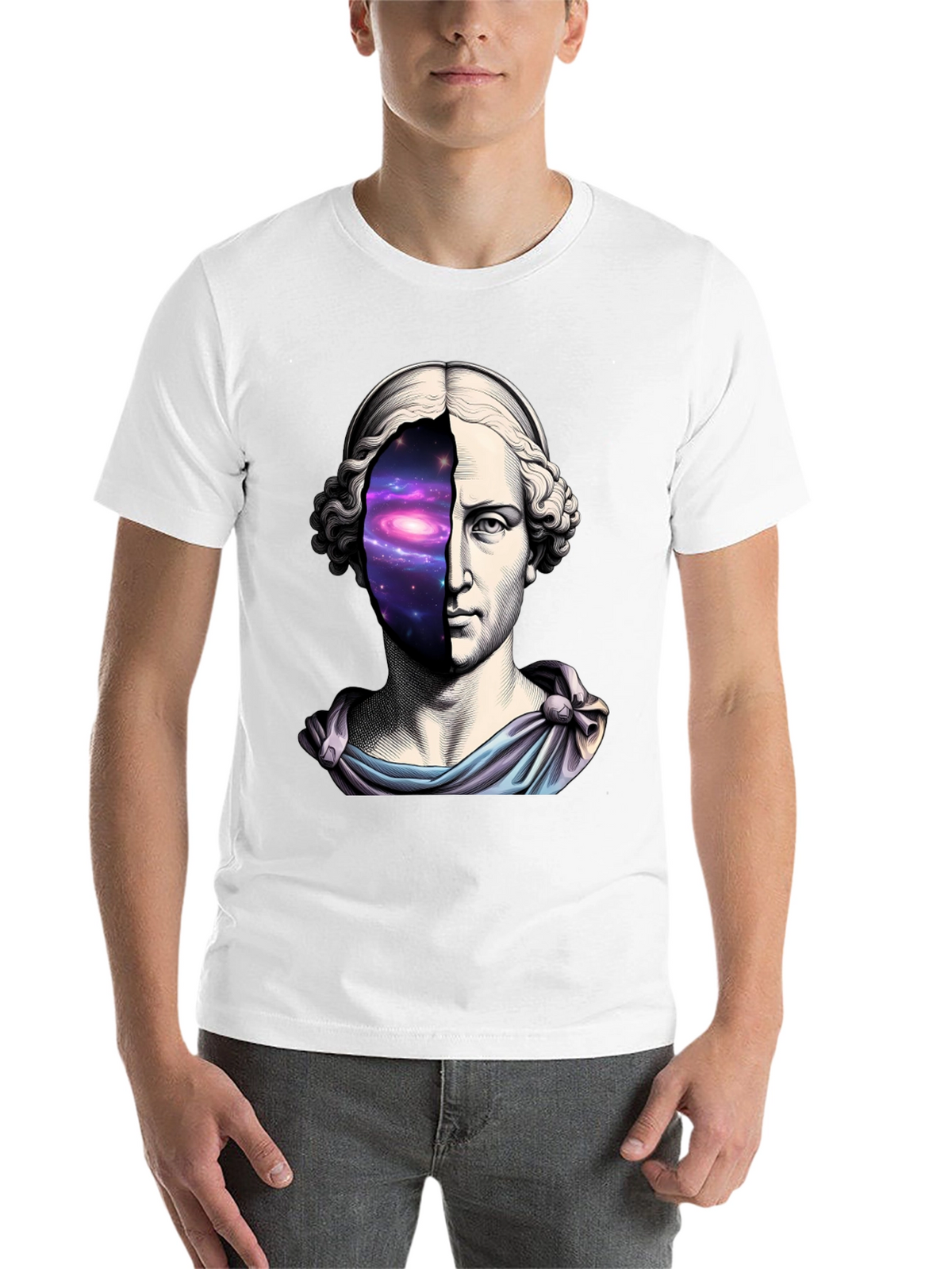Galaxy Bust T-Shirt - Cosmic Artistic Tee