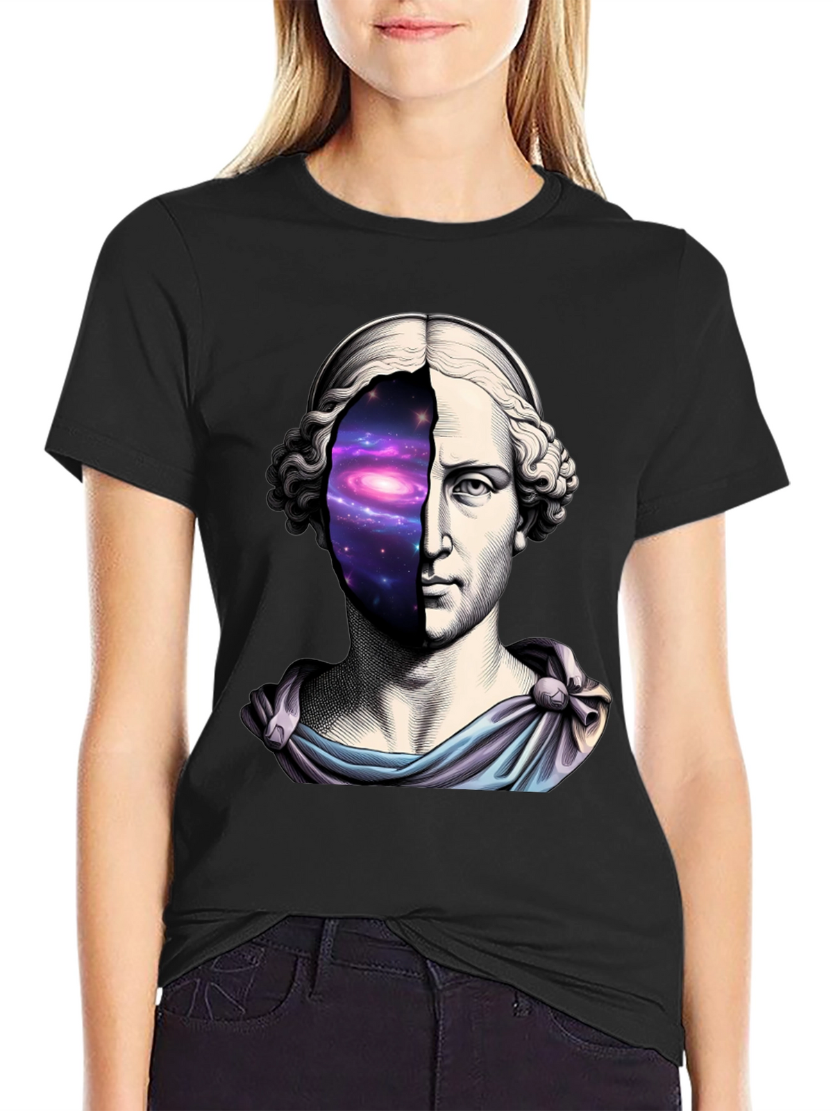Galaxy Bust T-Shirt - Cosmic Artistic Tee