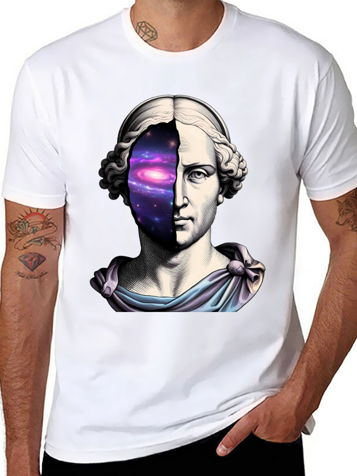 Galaxy Bust T-Shirt - Cosmic Artistic Tee