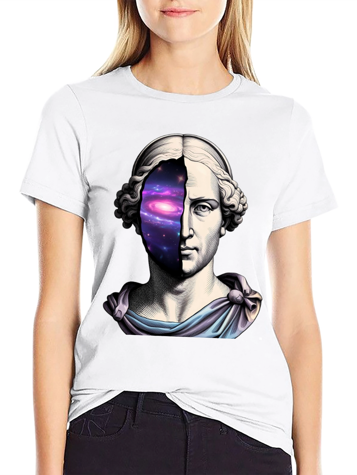 Galaxy Bust T-Shirt - Cosmic Artistic Tee