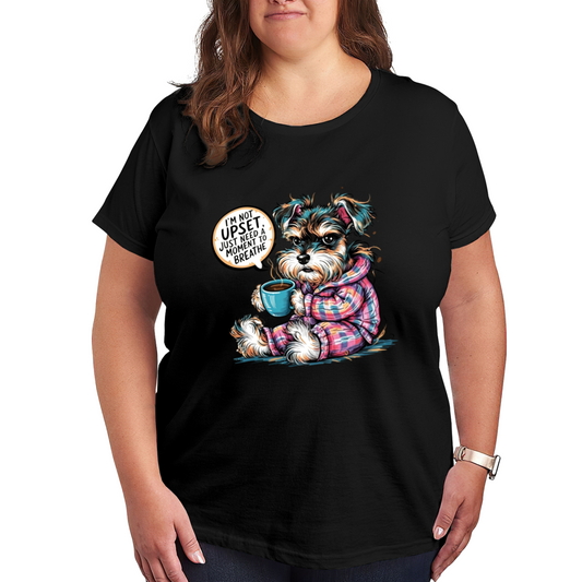 Grumpy Schnauzer Coffee Lover Funny Plus Size Women¡¯s Printed T-Shirt