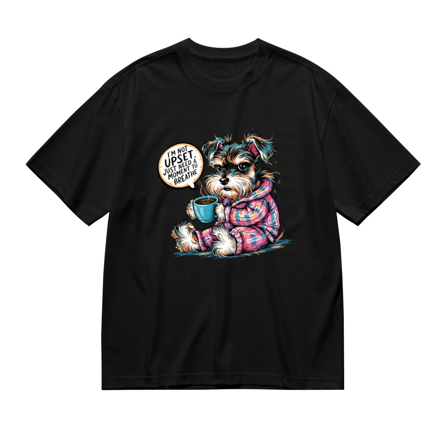 Grumpy Schnauzer Coffee Lover Funny Plus Size Women¡¯s Printed T-Shirt