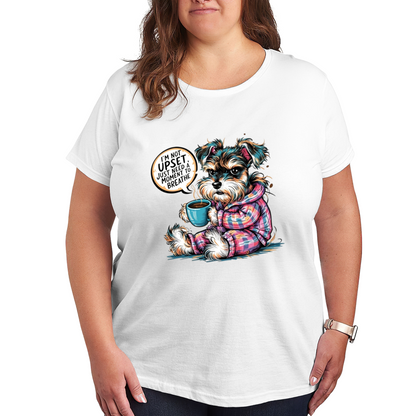 Grumpy Schnauzer Coffee Lover Funny Plus Size Women¡¯s Printed T-Shirt