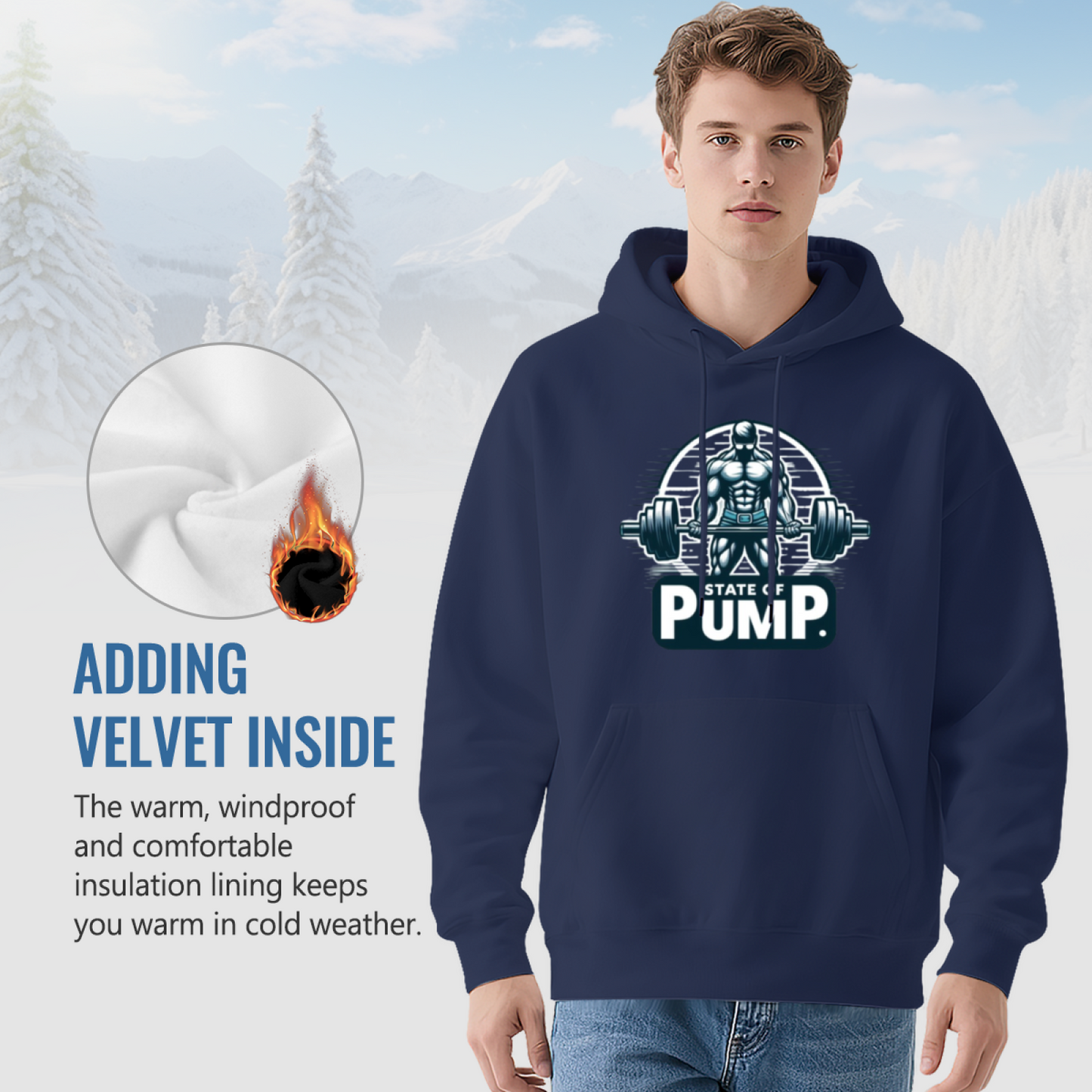State Of Pump Gym Weightlifting Fitness Hoodie, Athletic Soft Comfort Workout Top