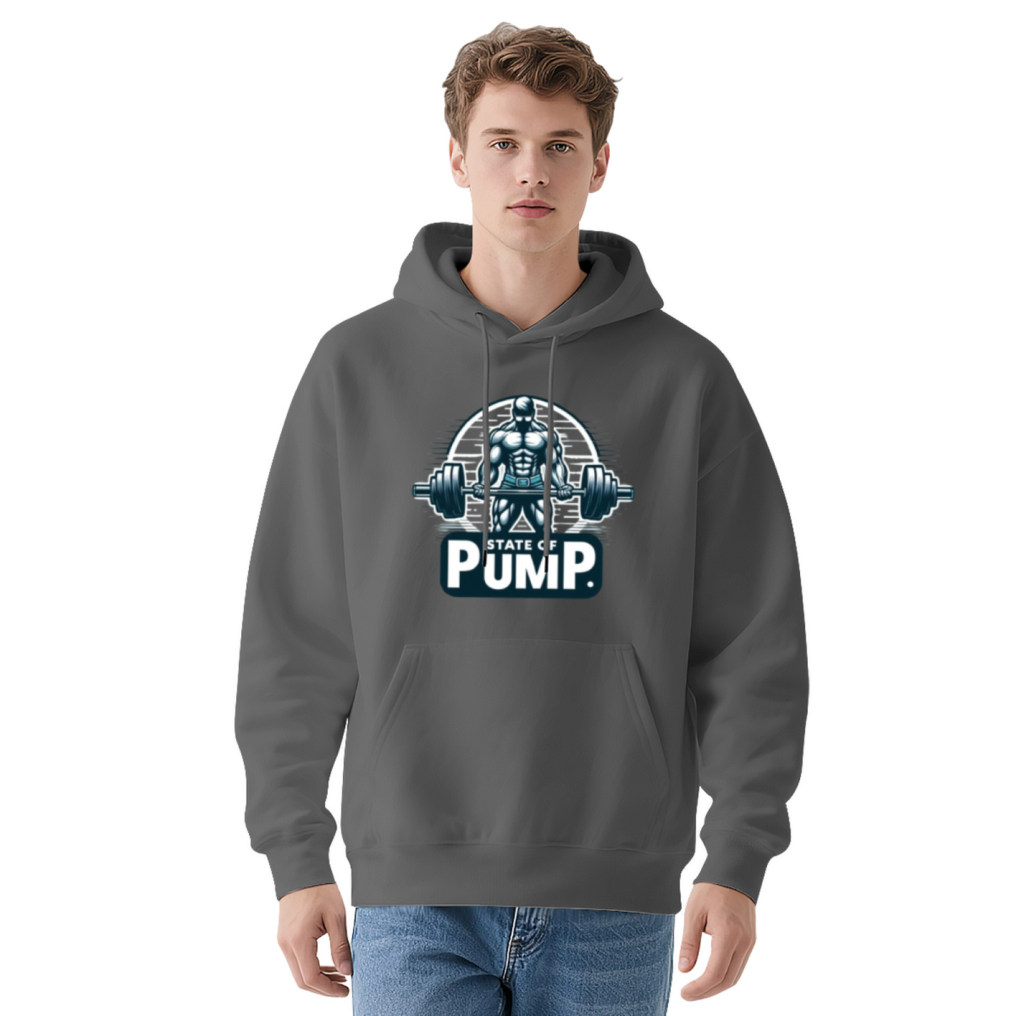 State Of Pump Gym Weightlifting Fitness Hoodie, Athletic Soft Comfort Workout Top