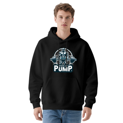 State Of Pump Gym Weightlifting Fitness Hoodie, Athletic Soft Comfort Workout Top