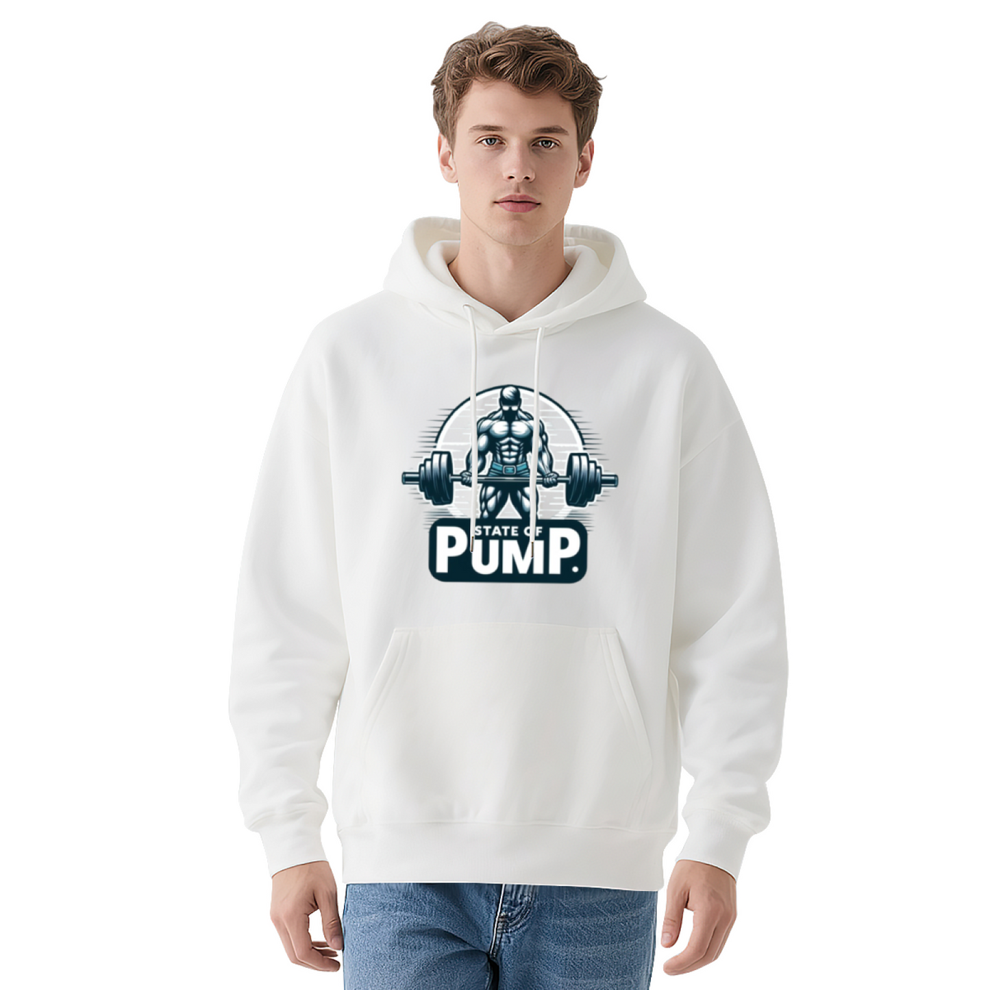 State Of Pump Gym Weightlifting Fitness Hoodie, Athletic Soft Comfort Workout Top