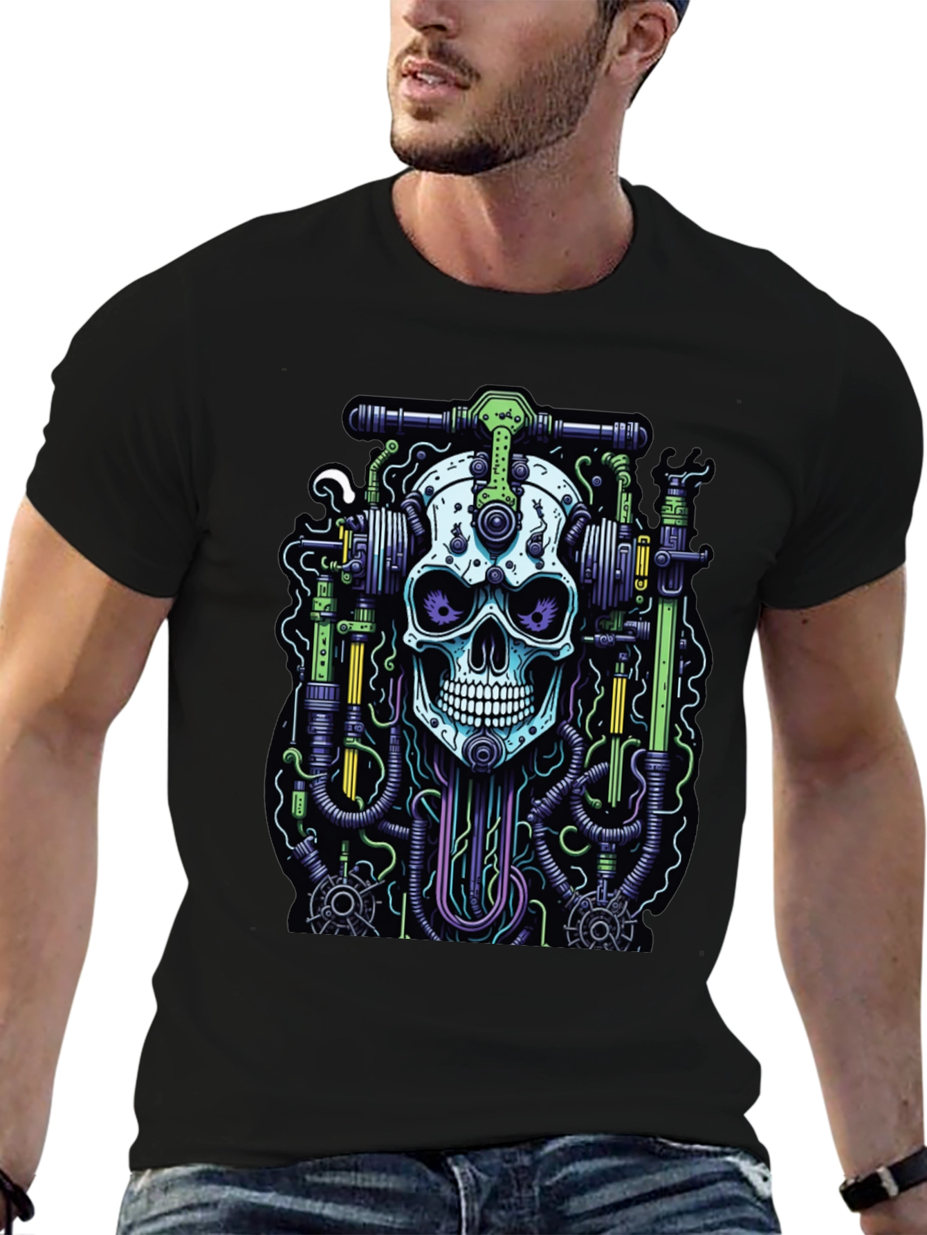 Skull Mechanic Graphic T-Shirt