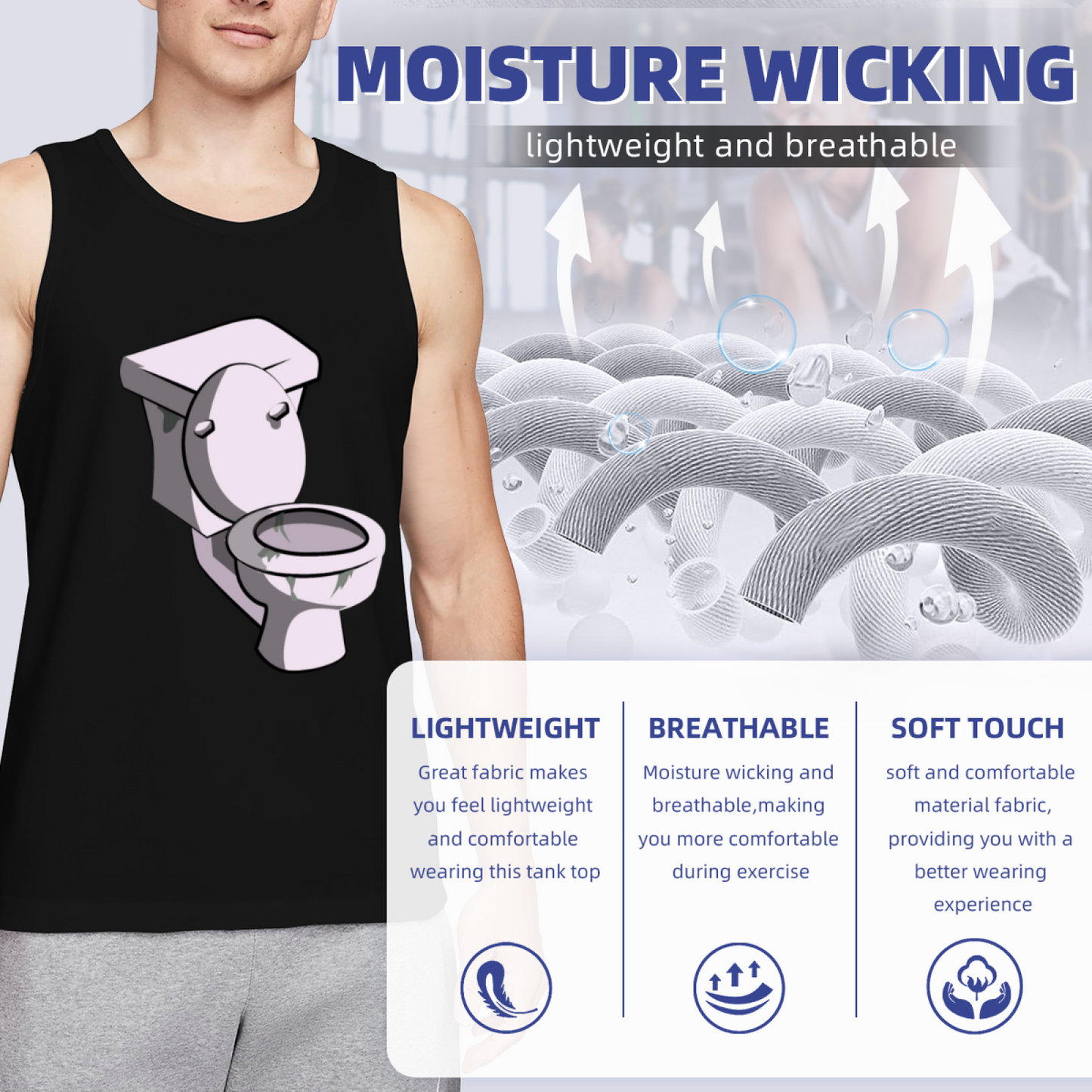 Funny Cartoon Toilet Weird Aesthetic Graphic Tank