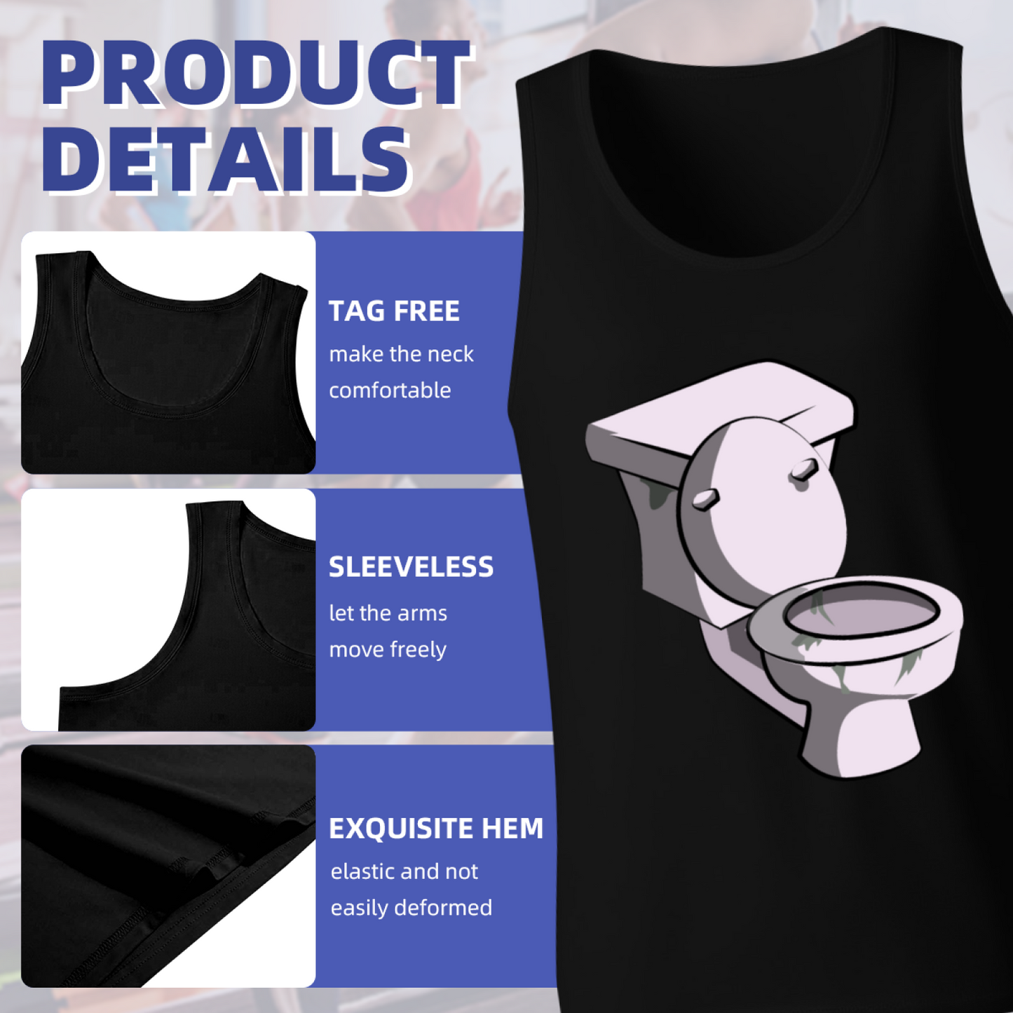 Funny Cartoon Toilet Weird Aesthetic Graphic Tank