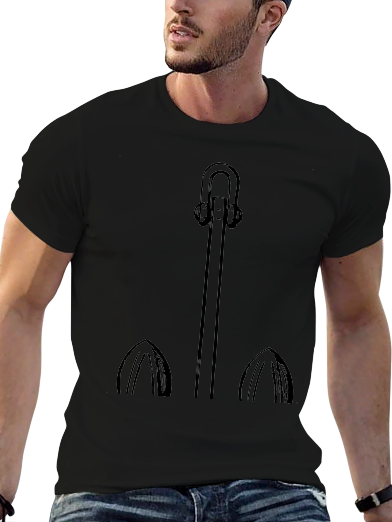 Anchor Graphic Tee - Black Casual Comfort