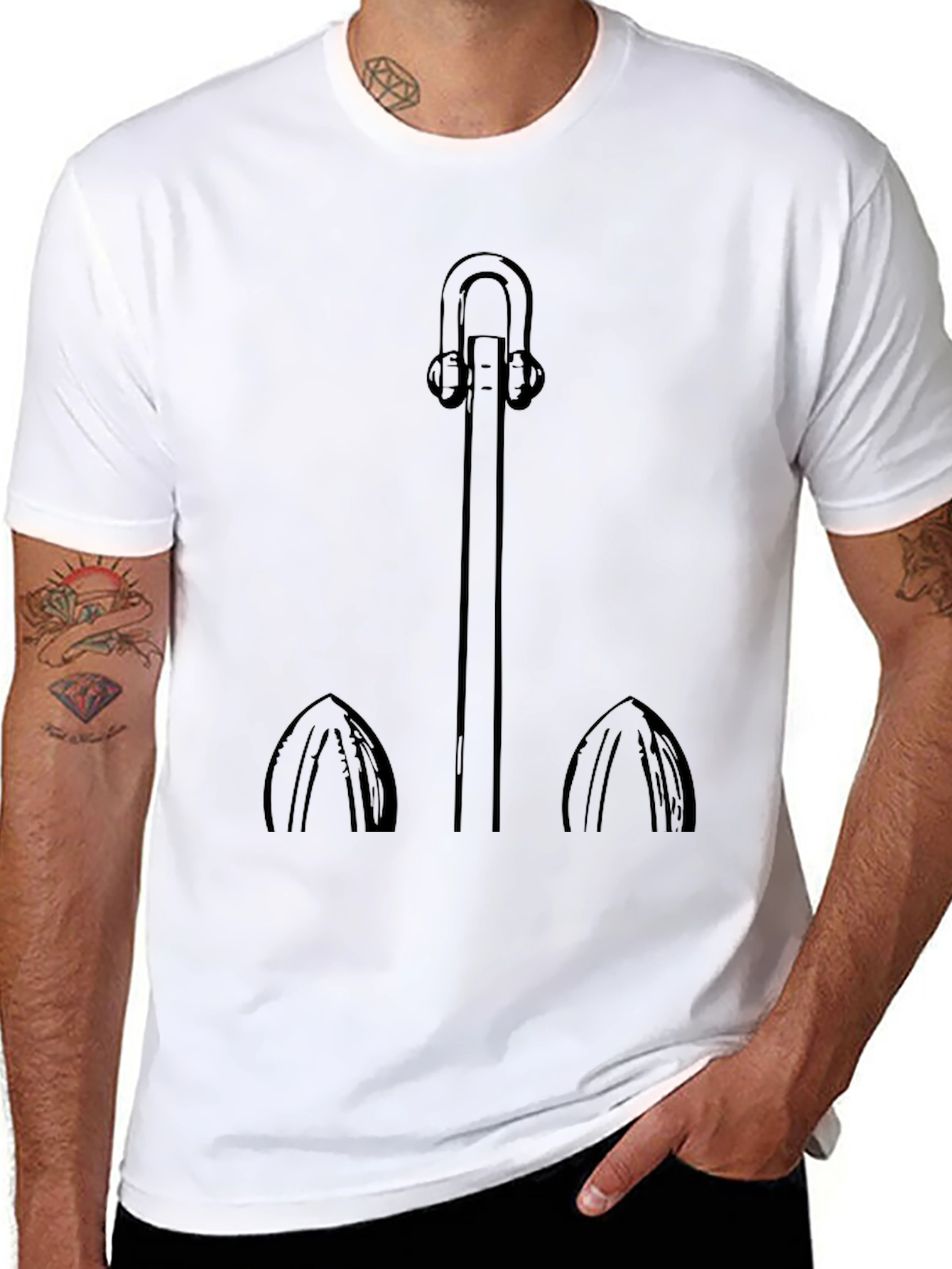 Anchor Graphic Tee - Black Casual Comfort