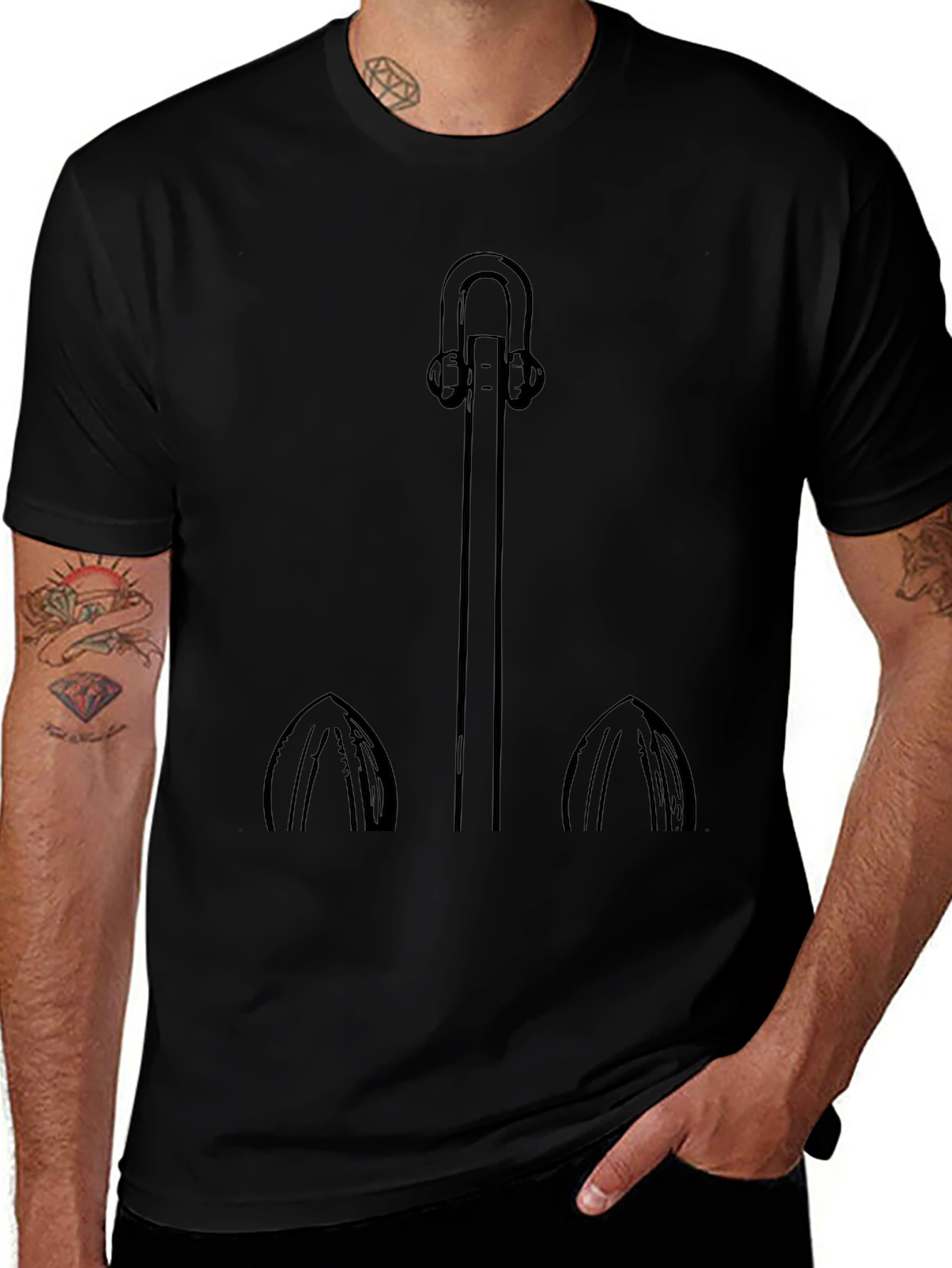 Anchor Graphic Tee - Black Casual Comfort