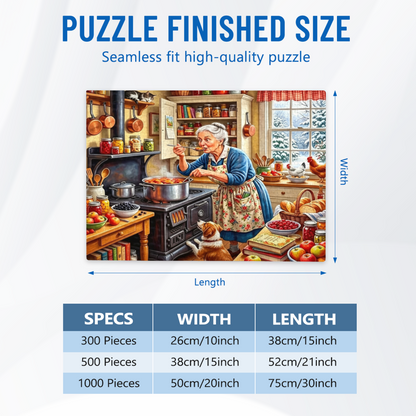 Grandma Cooking Stew in Winter Cottage Kitchen ¨C Nostalgic Home Puzzle
