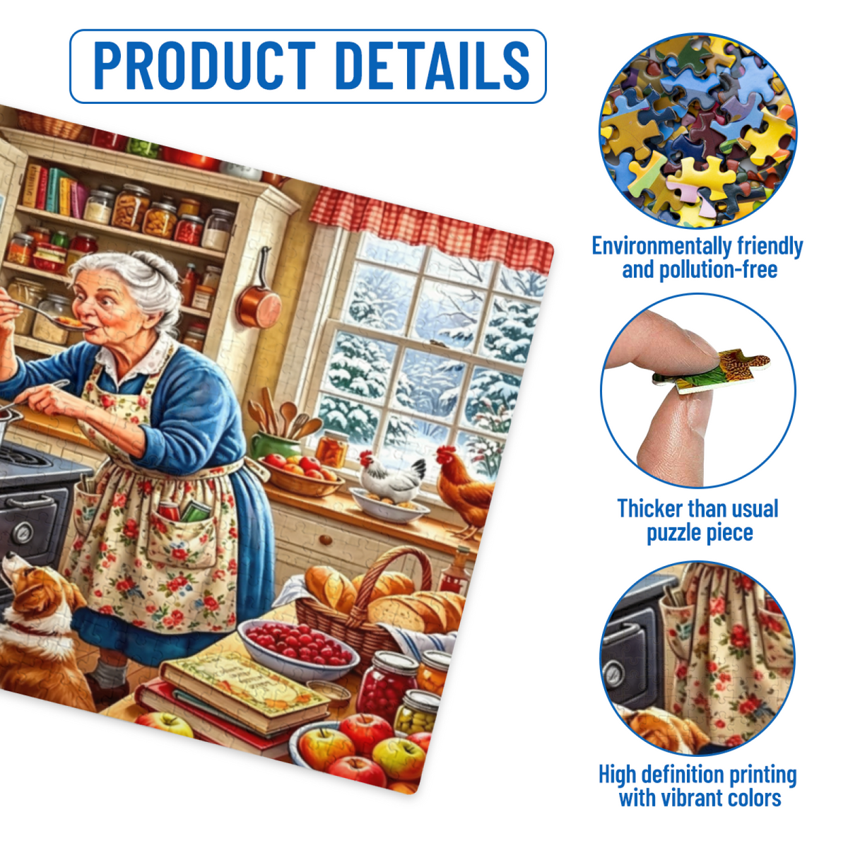 Grandma Cooking Stew in Winter Cottage Kitchen ¨C Nostalgic Home Puzzle