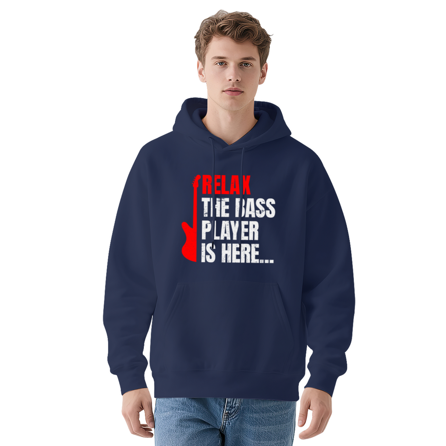 Relax The Bass Player Music Gray Hoodie, Daily Comfortable Pullover