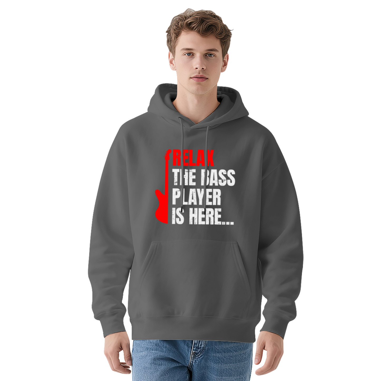 Relax The Bass Player Music Gray Hoodie, Daily Comfortable Pullover