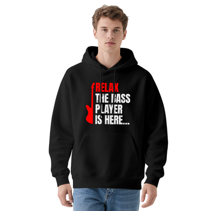 Relax The Bass Player Music Gray Hoodie, Daily Comfortable Pullover