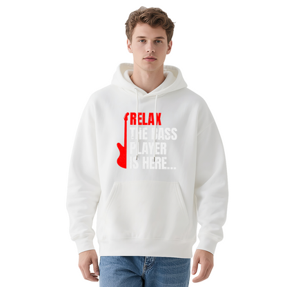 Relax The Bass Player Music Gray Hoodie, Daily Comfortable Pullover