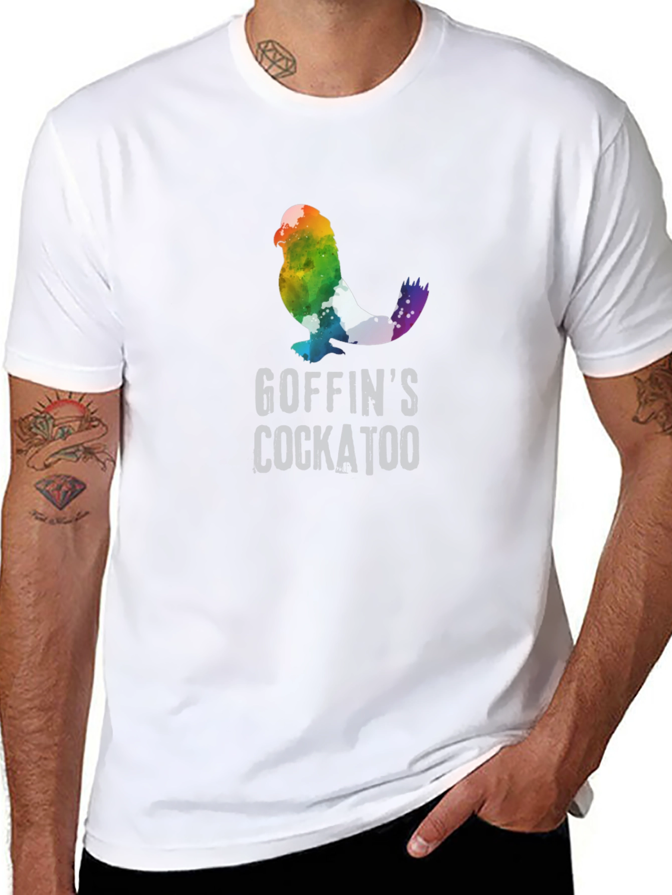 Goffins Cockatoo Rainbow T-Shirt - Unique Bird Lover Tee