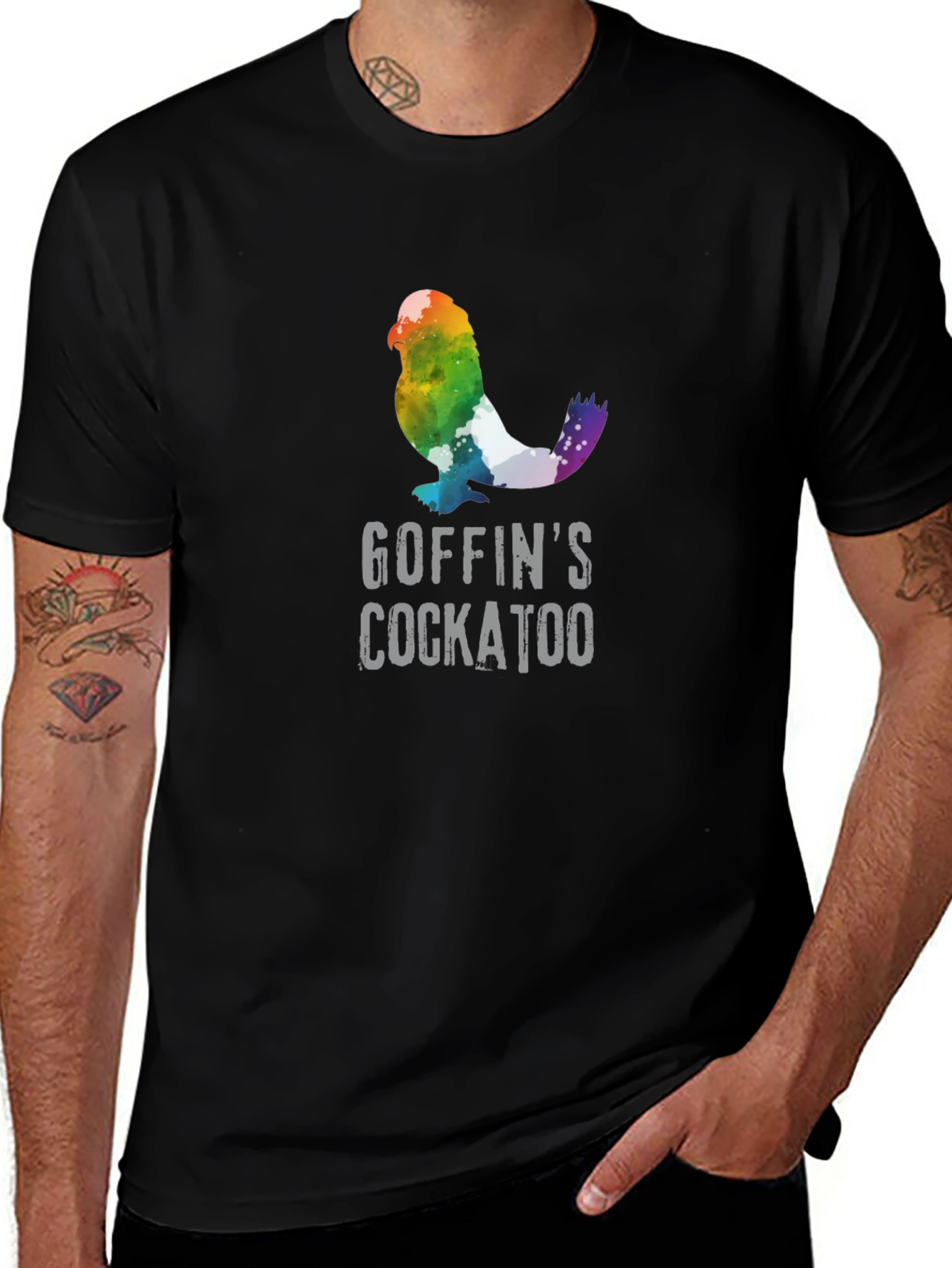 Goffins Cockatoo Rainbow T-Shirt - Unique Bird Lover Tee