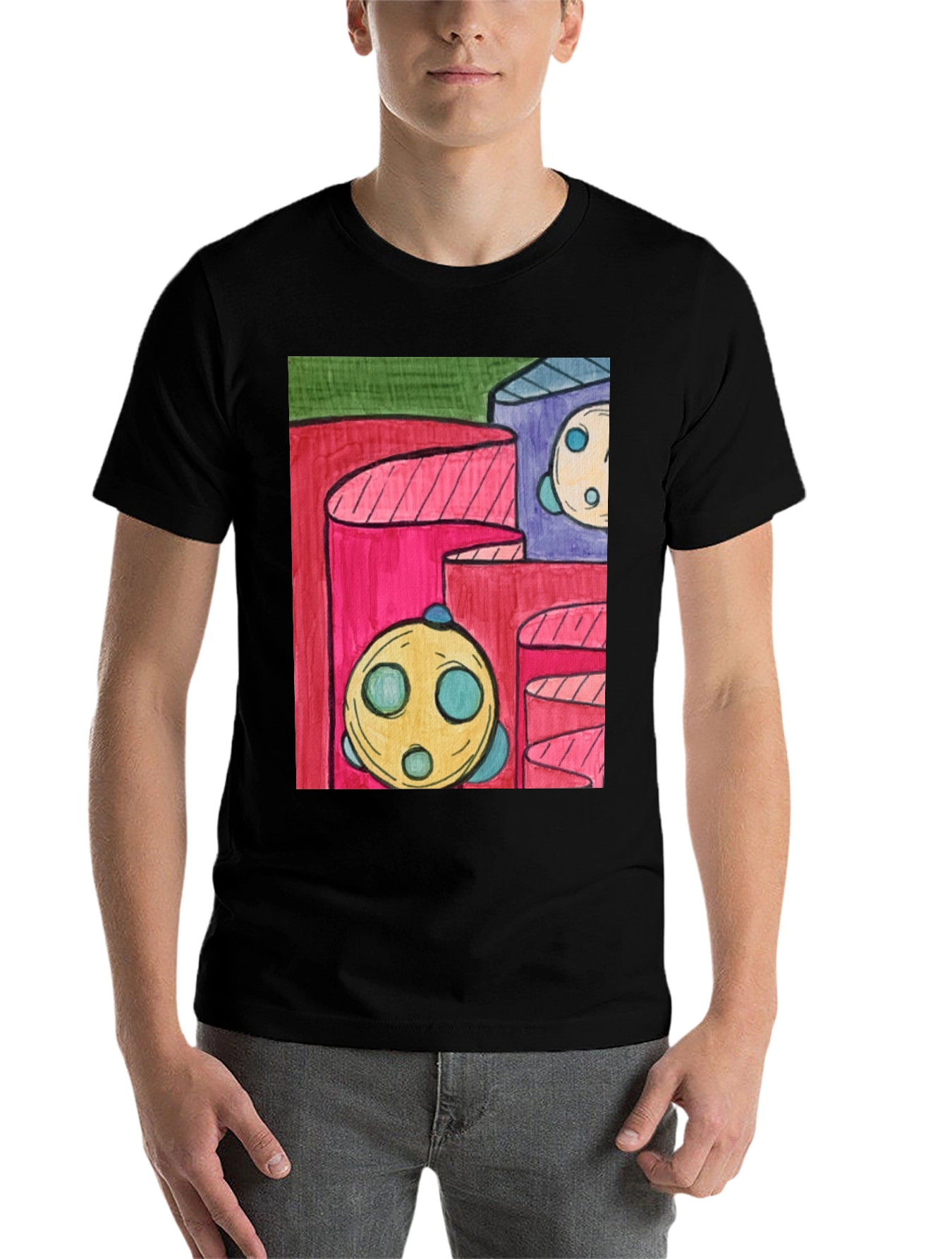 Abstract Graphic Print T-Shirt - Modern Art Tee