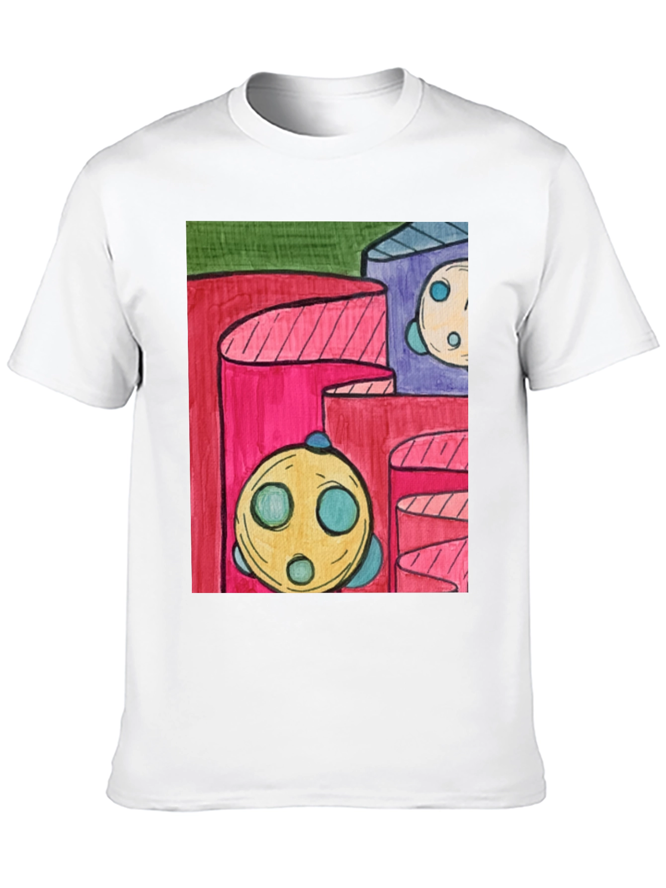 Abstract Graphic Print T-Shirt - Modern Art Tee