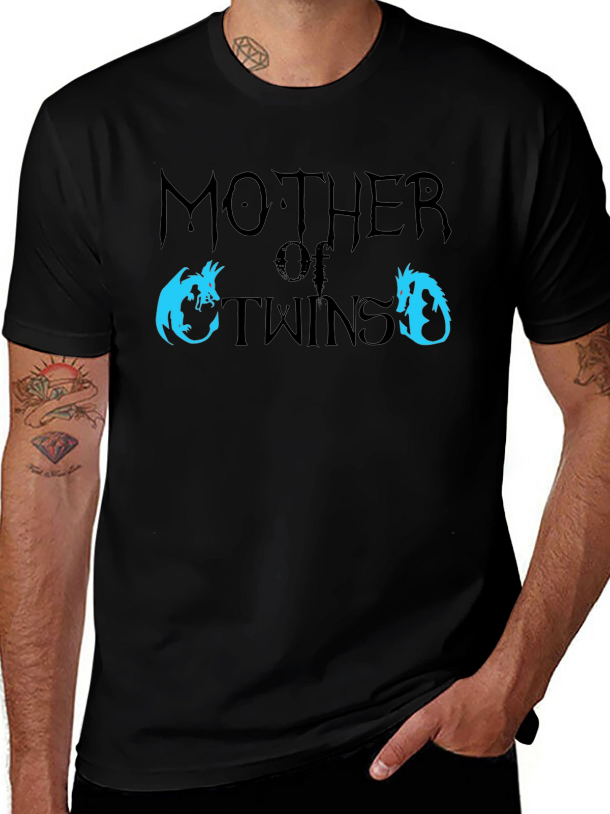 Mother of Twins Dragon T-Shirt - Fun Mom Tee