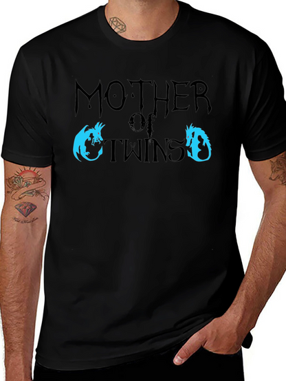 Mother of Twins Dragon T-Shirt - Fun Mom Tee